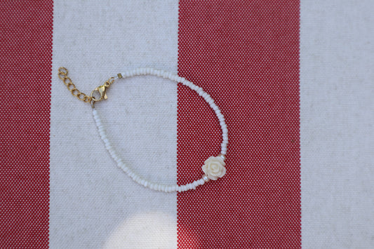 Armband: witte rood - goud, wit