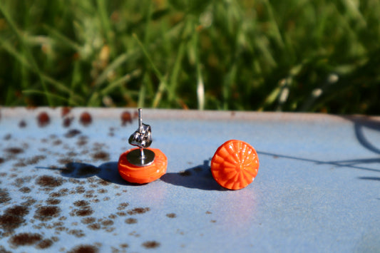 Oorbel: oranje paraplu