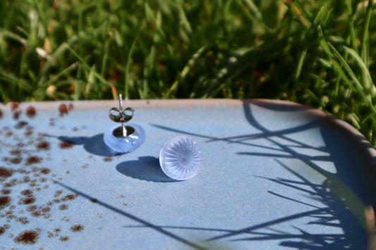 Oorbel: blauwpaars rond