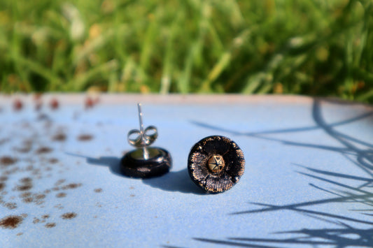 Oorbel: Bronze bloem