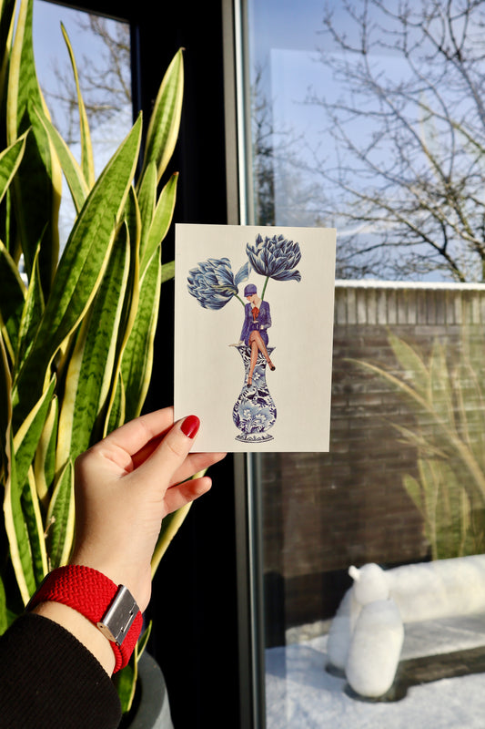 Kaart: blauwe vaas